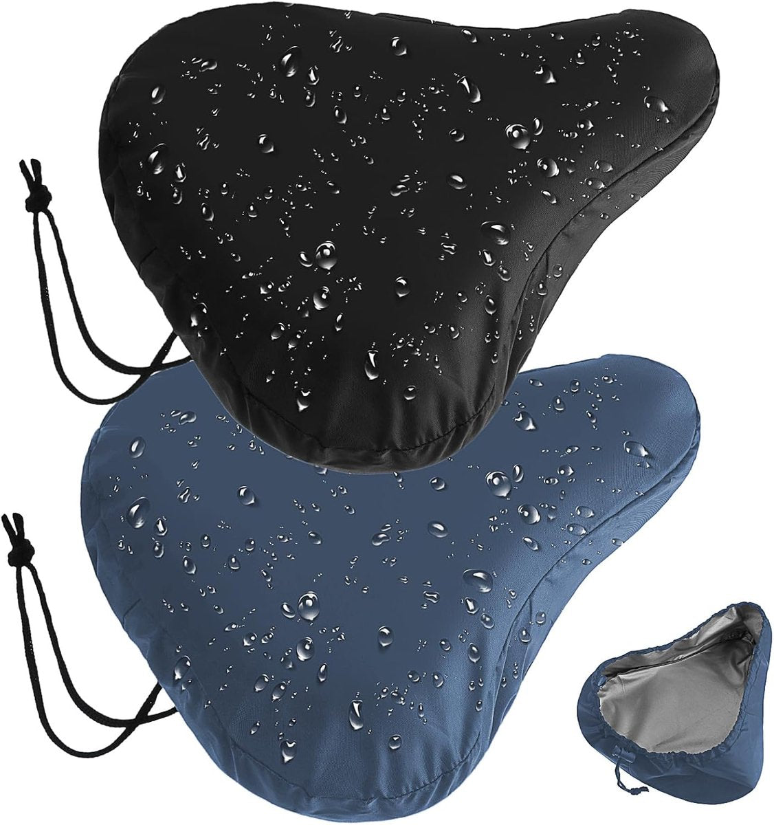 2 pieces - Bicycle Saddle Cover - Bicycle Saddle Cover - Waterproof Saddle Cover - Cover for Bicycle Saddle - Rain Cover - Saddle Cover - with drawstring - outdoor saddle cover - bicycle accessories - waterproof - universal - rain and dust protection - 24