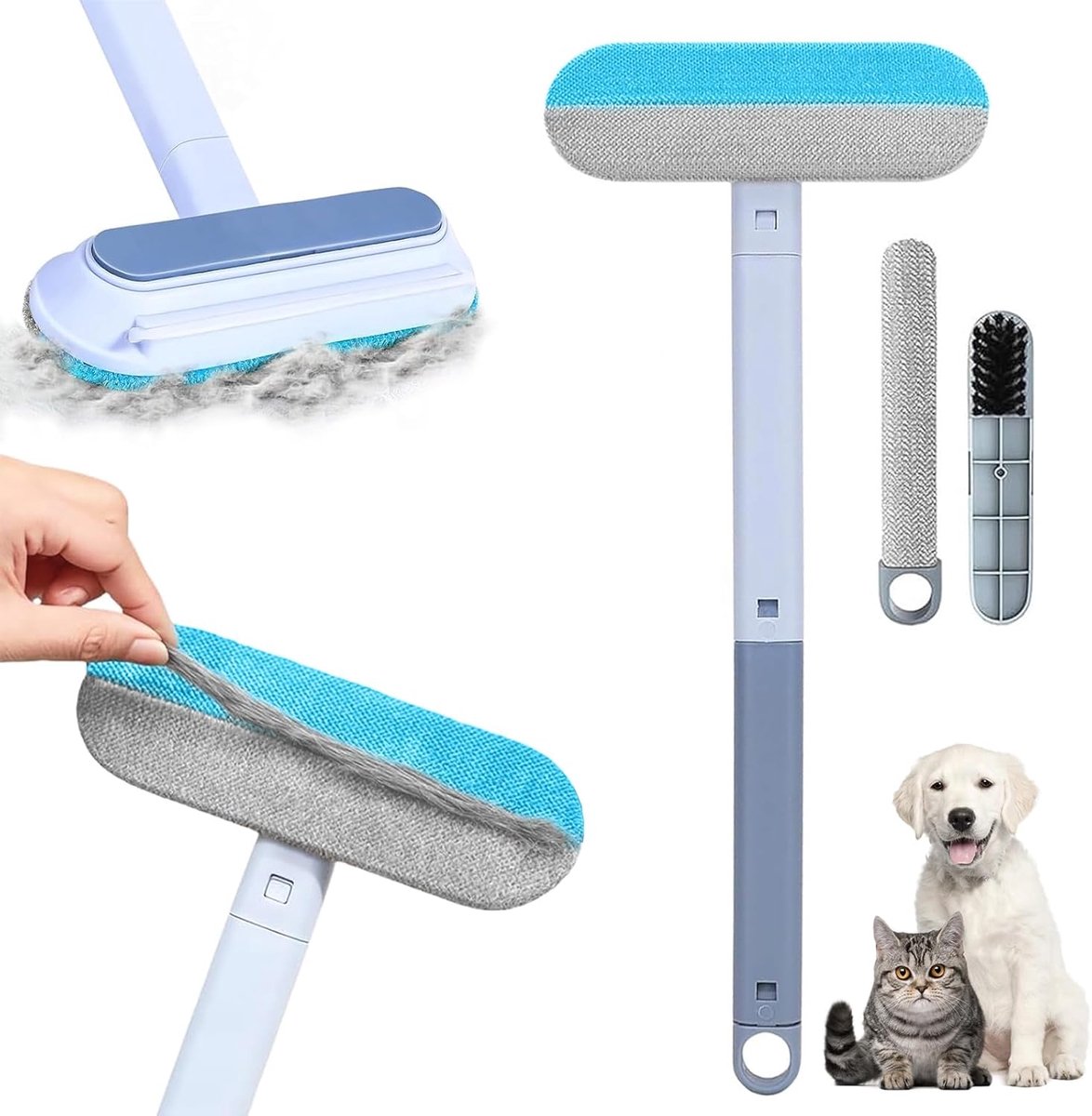 Pet Hair Remover 4 in 1 - 45x18cm - Reusable - Long handle