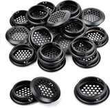 20 pieces - ventilation grilles - 35 mm - stainless steel ventilation openings - stainless steel ventilation grilles - round ventilation grilles - stainless steel ventilation grille hole - for kitchen cabinet and wardrobe furniture - black