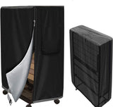84*33*107 cm - Storage cover for a folding bed - Dust cover - storage cover for a folding bed with zipper - waterproof universal protective cover for a folding bed - robust storage cover for a folding bed - with adjustable drawstring - black