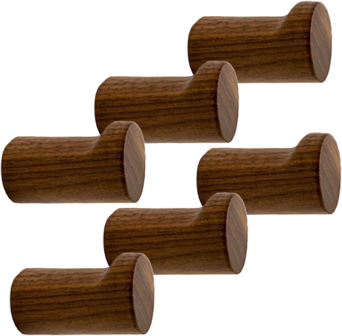 pieces - 3.5*3.5*5 cm - hook - wooden wall hooks - wall-mountable wooden hooks - sturdy clothes hook - decorative towel hook - for towels, hats and decorative clothing - home accessories - brown