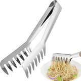 Spaghetti tongs - Kitchen tongs - Pasta tongs - Serving tongs - Spaghetti tongs - Pasta tongs - Stainless steel - Salad tongs - Universal tongs for cooking pasta, spaghetti, salads