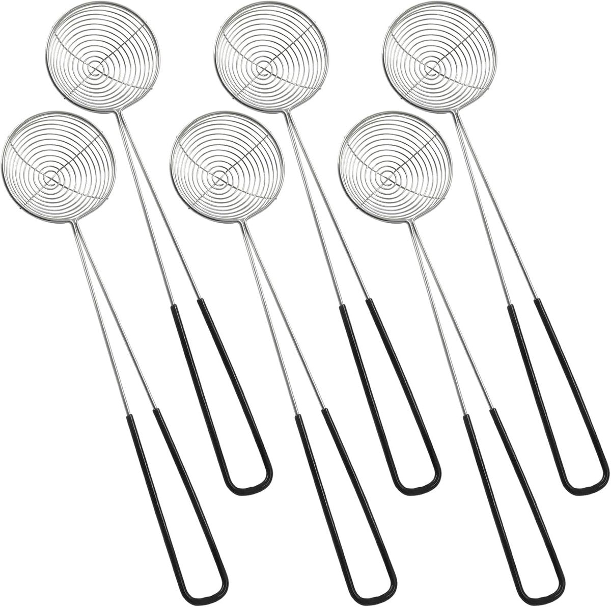 6 Pieces - Fondue nets - Stainless steel fondue nets - Fondue net - Fondue nets - Fondue baskets - Fondue strainer - with handle - for boba pearls, pasta, tortellini, meatballs and cooking