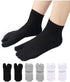 3 pairs - Tabi socks - Tabi Sock Set - Tabi Athletic Socks - Sandal socks - Big toe sock - Slipper socks - Cotton socks - Toe socks - Unisex - sports socks - with a quarter ankle and two toes - One size - 28.5 cm - black, white, grey