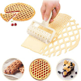 Dough cutter - Grid roller - Grid cutter - Grid cutter for rolling pins - Grid dough knife - roller cutter - rolling pin - kitchen utensils - baking tools - for cookies, cakes, pizza, bread - white - 19.5*12 cm