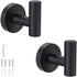 2 pieces - Towel hook - Hanging hooks - Hanging hooks - Bathroom towel hooks - Key hook - Clothes hook - Hat hook - Wall hooks - stainless steel hook - with screws - for bathroom, kitchen, garage, home, hotel, office - 5.5*6 cm - black