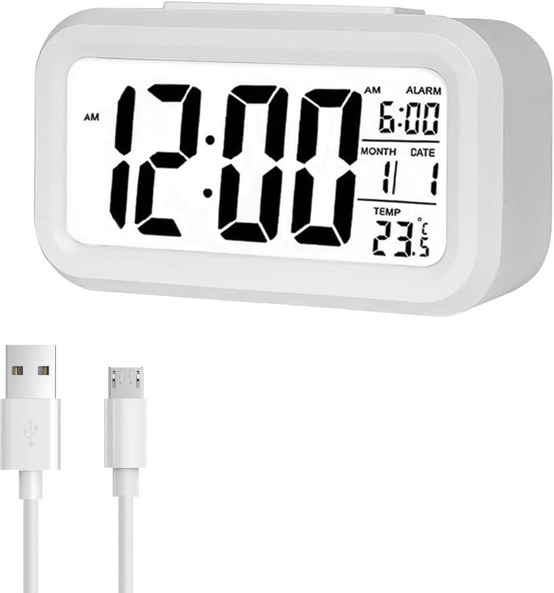 Alarm clock - digital alarm clock - Digital Clock (rechargeable) - digital alarm clocks - LED alarm clock with temperature - Children's alarm clock - Alarm clock - snooze function - calendar - child's alarm clock - Travel alarm clock - Alarm Clock - for b
