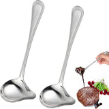 2 pieces - Gravy ladle - Spoon - Spoon with spout - Kitchen sauce ladle - Sauce ladle - Stirring spoon - Soup ladle - Ladle set - Cooking spoon - Serving spoon - Soup ladle - Oil and fat separator - Stainless steel kitchen spoons - for soup, sauce and spi