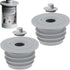 pieces - RF sealing ring - Sewer seals - applicable pipe inner diameter 45-50 mm - floor drain - drain pipe seal - silicone washing machine drain hose seal - anti-odor drain seal - with lid - for home, kitchen and bathroom - grey