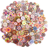 300 pieces - buttons - Clothing Buttons - Sewing Buttons - round children's buttons - 2 holes - wooden sew-on buttons - for sewing, crafting, DIY handmade ornaments - 15 mm, 20 mm and 25 mm, 100 pieces each