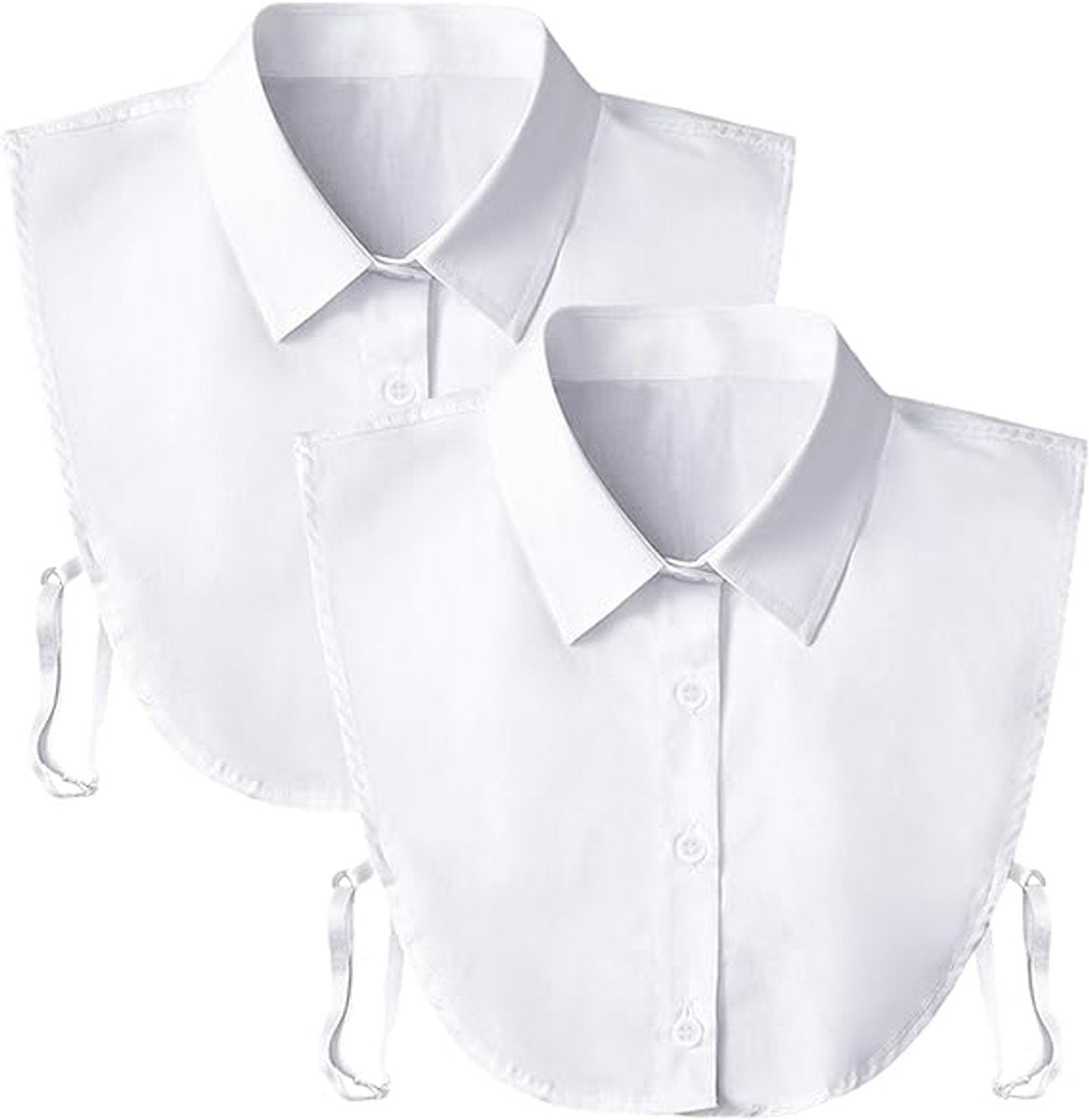 2 pieces - Women's Shirt Collar - Shirt Collar - Detachable Collar - Small Shirt Collar - Faux Detachable Collar - Detachable Pointed Collar - Small Collar - Pointed Collar - Shirt Replacement - Blouse - Adjustable - One Size - White