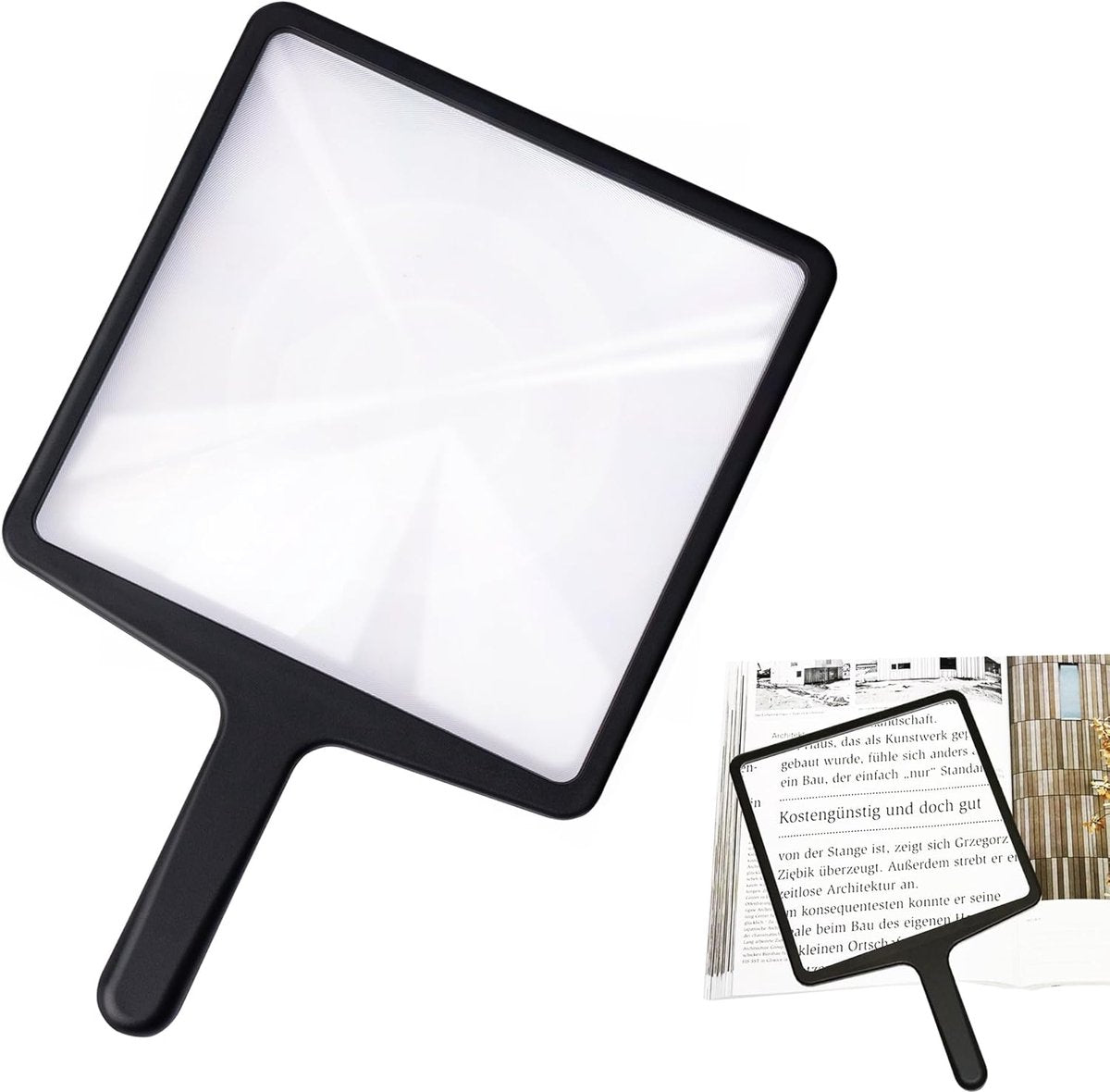 3X magnifying glass - reading magnifier - Reading magnifier for the visually impaired - Fresnel magnifying glass - Handheld magnifier - Magnifying glass with 3x magnification - Reading Magnifier - Magnifying Glass For Reading - Magnifying glass - for seni
