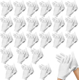 24 pairs - Gloves - white cotton gloves - soft cotton gloves - coin jewelry, silver inspection gloves - cotton gloves - serving gloves - stretchy gloves - 20 cm