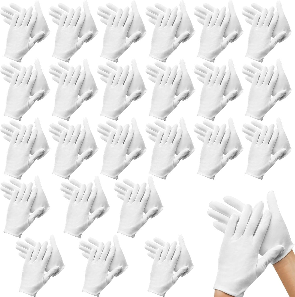 24 pairs - Gloves - white cotton gloves - soft cotton gloves - coin jewelry, silver inspection gloves - cotton gloves - serving gloves - stretchy gloves - 20 cm