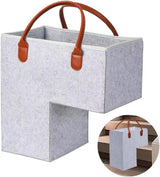 Stair Organizer Basket - Stair Basket - L-shaped foldable stair basket - Storage Bag - Felt Stair Basket - Laundry Basket - Toy Basket - Household Items - for Laundry, Toys - 42*42*25.5 cm - Light Grey