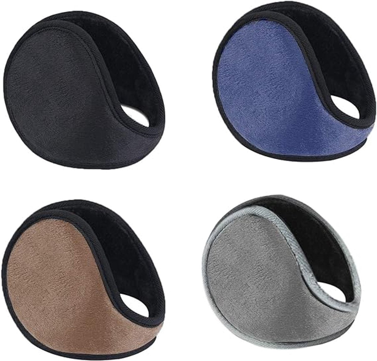Soft Ear Warmers - 4 Pieces - Men's Ear Warmers - Self-Clapping Ear Warmers - Earmuffs - Ear Muffs - Headband - Hairband - Behind the Head - Unisex - Windproof - Comfortable - for winter sports, outdoor activities, and snowboarding