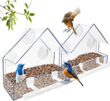 Window Bird Feeder - 2 Pieces Hanging Birdhouse - bird feeder - Transparent with Suction Cup - Transparent Window Feeder - Transparent - outdoor birdhouse