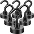 magnetic hook - 6 pieces for more than 5 kg - super strong pulling force - magnet with hook - heavy-duty magnetic hook for hanging, kitchen - black