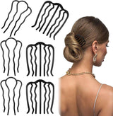 6 pieces - metal hair comb - Hair clip - Hairpin - Hair clips - U-shaped side comb - French hair comb - Hairpins - Hair accessories - vintage updo comb - combination of thick and fine hair - black