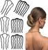 6 pieces - metal hair comb - Hair clip - Hairpin - Hair clips - U-shaped side comb - French hair comb - Hairpins - Hair accessories - vintage updo comb - combination of thick and fine hair - black