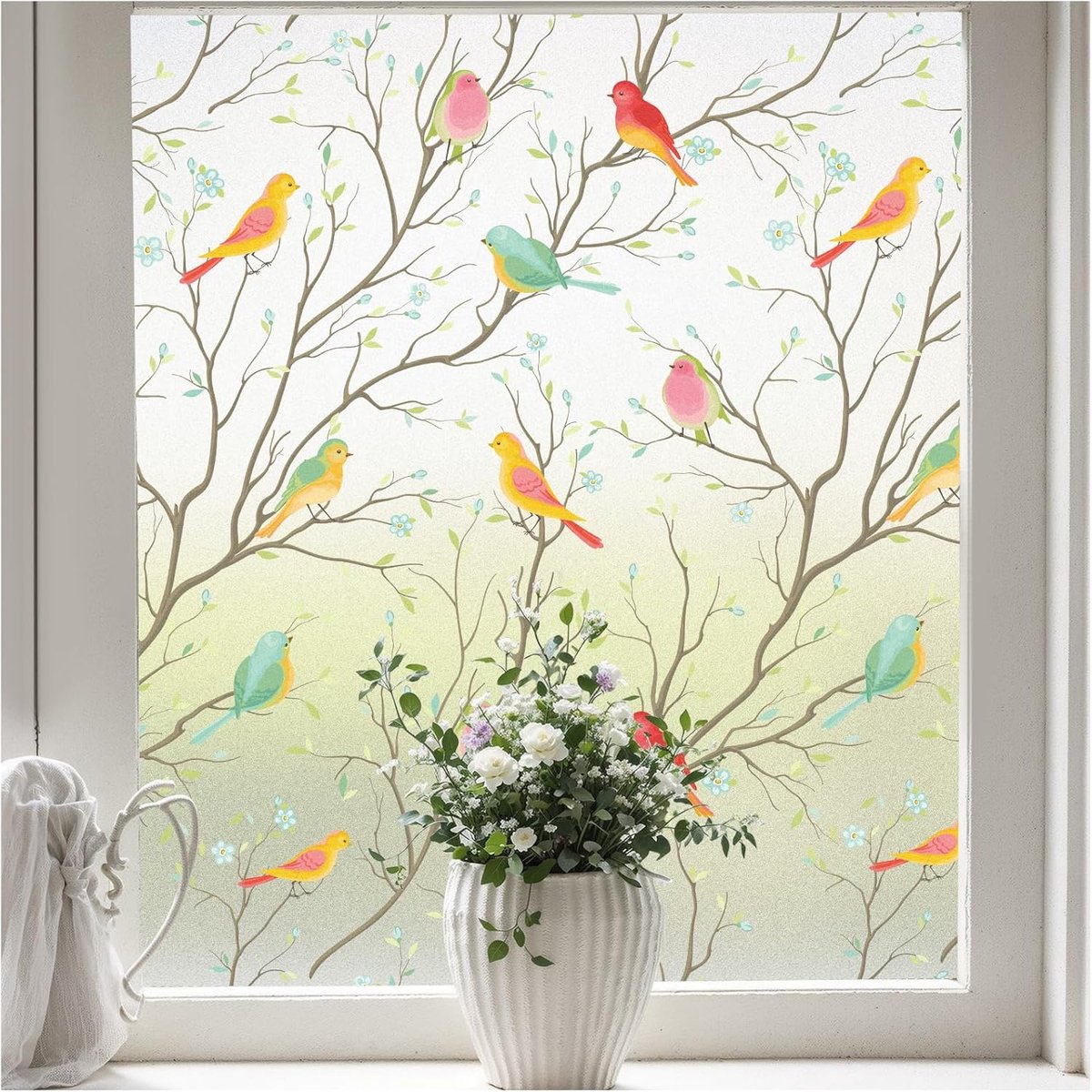 Window film - 45x200cm - privacy window film - stained glass window film - Privacy - Decorative film - static window film - Self-adhesive - Stained Glass - window film - for front door, bathroom, heat control, anti-UV