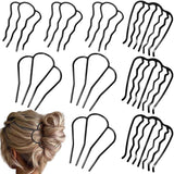 9 pieces - metal hair comb - Hair clip - Hairpin - Hair clips - U-shaped side comb - French hair comb - Hairpins - Hair accessories - vintage updo comb - for fine, long, medium-length, thin and coarse hair - black