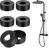 6 pieces - Rosettes - Rosette Covers for Pipes - Radiator Rosettes - Pipe Rosette Covers - Pipe Cover - Water Pipe Rosette - Tap Rosette - Stainless Steel Rosette Cover - for shower taps, taps, radiators - 66*66*30 mm - black