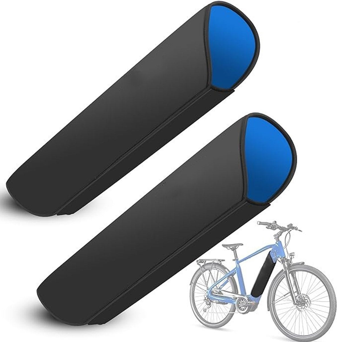 E-Bike Battery Protective Cover - 2 Pieces - Waterproof E-bike Battery Cover - Integrated Battery Cover - Bicycle Battery Protective Cover - E-bike Cover Accessories - For a Greater Range - Built-in Battery Protection - Extends Lifespan and Durability - B