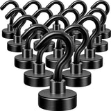 magnetic hook - 15 pieces for more than 5 kg - super strong pulling force - magnet with hook - heavy-duty magnetic hook for hanging, kitchen - black