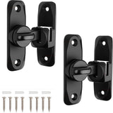 pieces - 90/180 degrees - sliding door lock - privacy protection - security sliding door lock - small gate locks - hardware for shed, garden, bathroom, cupboard, window - 80*25 mm - black