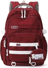 Waterproof backpack for girls - Girl Backpack - School backpack - lightweight school bag - School bag - Girls School Student School Bag - Large capacity backpacks for Girls and Boys - Teenagers - High School backpacks - Red
