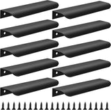 10 pieces - 150*40*17.5 mm - Cabinet handles - Drawer handles - Concealed handle - Aluminum alloy handle - kitchen cabinet handles - furniture accessories - hardware - black