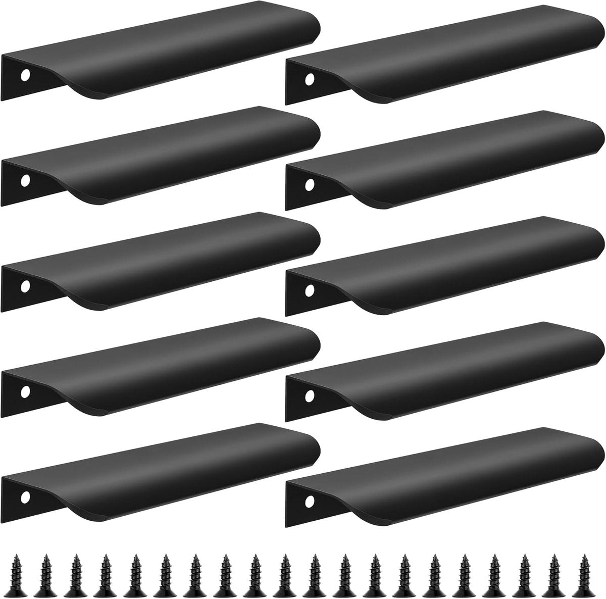 10 pieces - 150*40*17.5 mm - Cabinet handles - Drawer handles - Concealed handle - Aluminum alloy handle - kitchen cabinet handles - furniture accessories - hardware - black