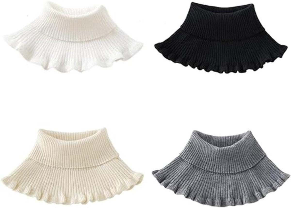 Pieces Faux Turtleneck - Faux Longneck Sweater - Women's Turtleneck - Women's Blouse Collar - Patch Turtleneck - Knitted Collar - Faux Knitted Collar - Turtleneck - Faux High Turtleneck - Fake Turtleneck - Turtleneck - Fake Turtleneck - Small Collar - Bla