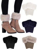 4 pairs of Leg Warmers - warm winter boots - warm winter ankle boots for women - Furry Fuzzy - short warm boot covers - crocheted boots - boot cover socks - warm boot covers - winter gift for women