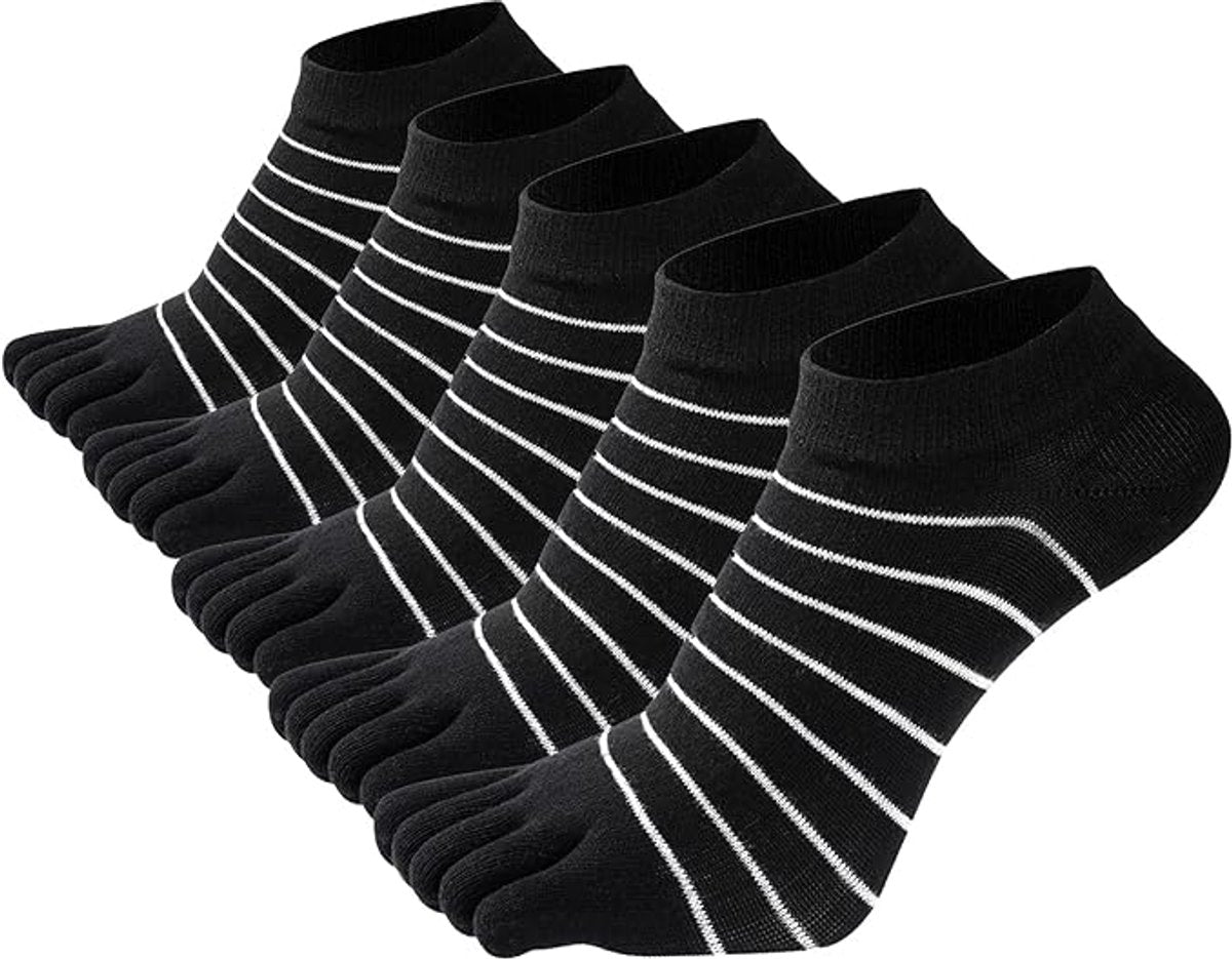 5 pairs - Toe socks - Toe socks - Yoga socks - cotton toe socks for women - Runner toe socks - Runner Toe socks - Smooth toe seam - Cotton - Comfortable Socks - sports socks - loose toe socks - breathable sports socks - black