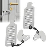 2 pieces - Door stopper - Portable door lock - Lock - Portable security door locks - Anti-theft door stopper - Anti-burglary door stopper - theft protection - for travel, apartments, hotels, schools, vacation homes - 8*3 cm - silver