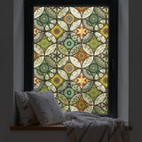 Dktie Decorative Window Film - Stained Glass Window Film - Decorative Film - Window Film - Privacy Screen Printing for Windows - Frosted Glass - Circle Pattern - Static - Adhesion - Window Film Window Privacy - Decorative Film - Simple Fix Window Film - 4