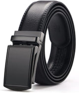 Men's Belt - 1 Piece - Belt (130cm) - Metal Belt - Leather Belt - Slide Buckle for Jeans and Trousers - Men - Adjustable - Men's Belt - Robust Metal Buckle Belt - No Holes - Suitable as a Gift - Brown