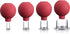 4-Piece Cupping Set - Silicone Face Cups - Cellulite Cups - Glass Facial Cupping Set - Facial Cupping - Vacuum Massage Therapy - Face Cupping - Massage Cups - cups for body, face, leg, arm, back, shoulder, muscle and joint pain - Red