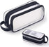 Transparent pencil case - transparent black - teen pencil case - large case for school and office - adult pencil case