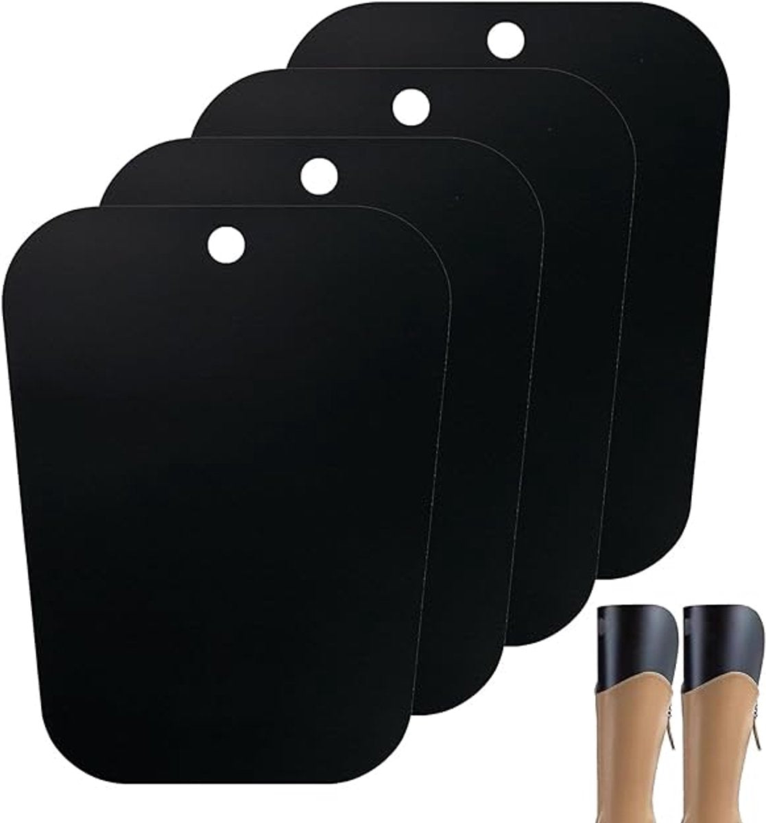 4 pieces - Boot trees - Boot Shapers - Boot filler - Boot stretcher - Stretcher - plastic boot trees for women - high boot supports - boot supports - reusable inserts - shoe care accessory - 35*28 cm - black
