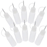 10 pieces - Dispensing bottle - 10ml - Quilling glue needle tip bottles - glue application bottles - with lid - application bottles - paint bottle - squeeze bottles - for DIY crafting, paper quilling, paint, glue dispensing - Refillable - easy to use