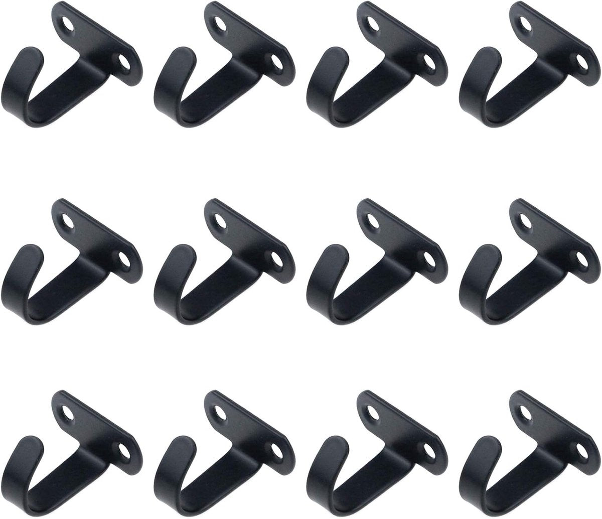 12 Pieces - Ceiling Hook Mounting - Stainless Steel Coat Hook - Under the Shelf - Top Mount Towel Hooks - Clothes Hook - For Ceiling Hooks, Under-Shelf Hangers, Towel, Coat Hooks, Bathroom, Kitchen Cabinets