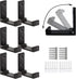 6 pieces - Foldable wall hooks - 6.7*7.5*2.5 cm - Clothes hook - concealable clothes hooks - heavy-duty wall hooks - aluminum hooks - with screws - foldable hooks - for hanging coats, bags, hats, and keys - black