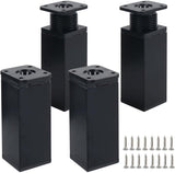 pieces - Furniture legs - 10 cm - Adjustable furniture feet - Adjustable table legs - sofa feet - bed feet - table legs - cabinet feet - cabinet leg - aluminum alloy table legs - for kitchen bench, sofas, coffee tables, furniture, cabinet and bed - black
