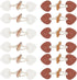 12 pieces - Leather Toggle Buttons - PU leather sew-on fasteners - Horn buttons for trench coats - sew-on fasteners - with resin buttons - leather fastening buttons - toggle buttons - for coats, sweaters, knitwear, jackets, DIY accessories - white, brown