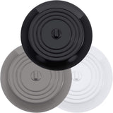 Drain Stopper - 3 Pieces - 15 cm Diameter - White, Grey and Black - Drain Plug - Universal Sink Stopper - Silicone - Bath Stopper - Anti-Clog - For Sink Washbasin Bath Shower Tray Kitchen Washbasin Bathtub Countertop