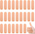 30 Pieces Finger Protectors - Gel Finger Pads - Fingertip Protectors - Finger Covers - Silicone Finger Covers - Finger Protector - Reusable - Cut-Resistant - Fingertip Bandages for Embroidering, Cutting, Cracking Hands, Protecting Calluses - Beige