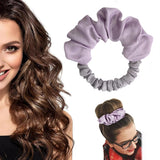 Heatless Curls - Curling Band - Heat-Free Curling Headband - Curls Without Heat - Hair Curler - Heatless Overnight Hair Curlers for Long Hair - Soft Pink Scrunchie - Curly Artifact - Purple
